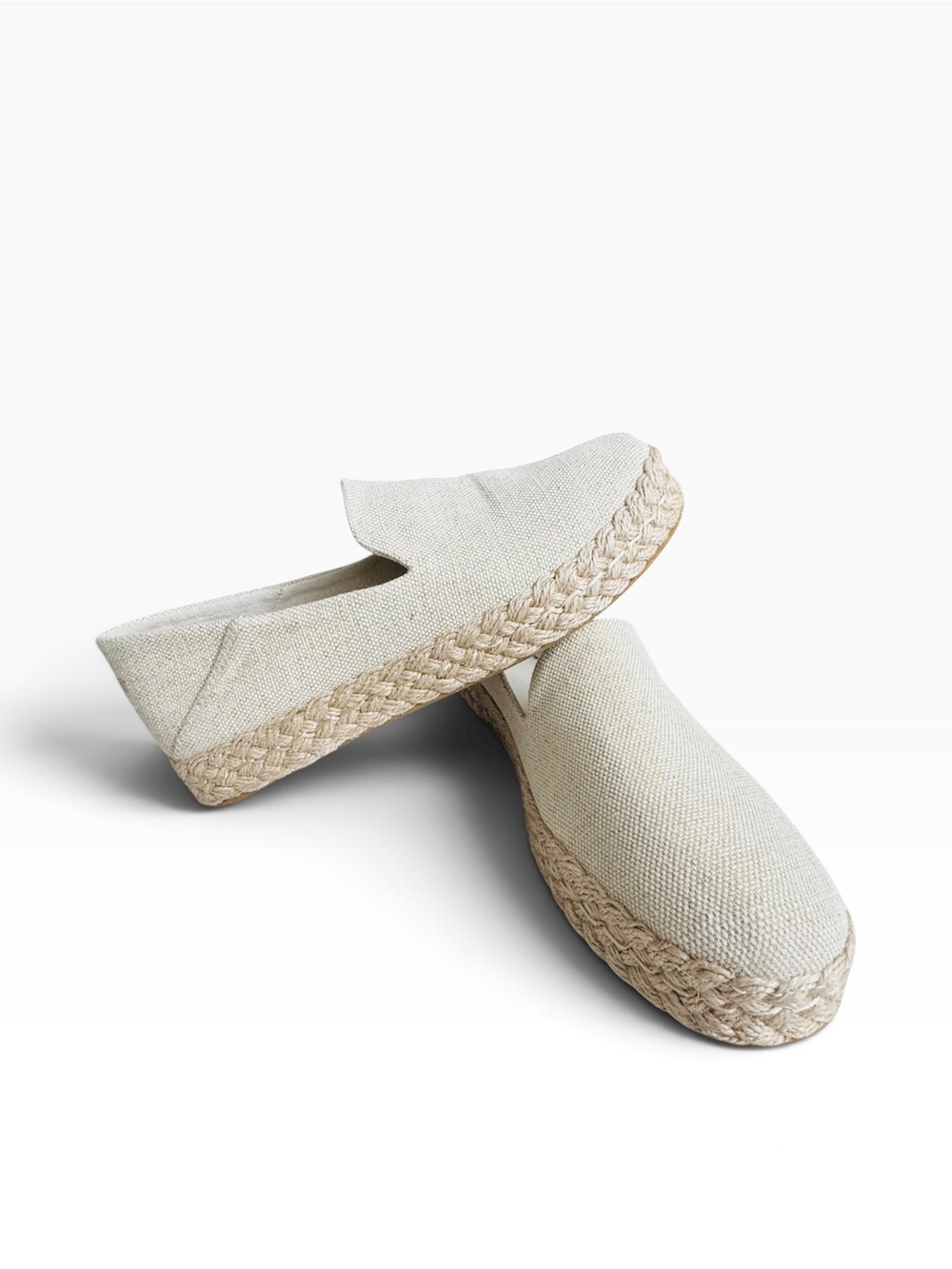 TOMS Women’s Alpargata Espadrille Slip-On Shoes Size 6.5 Ivory Natural Canvas